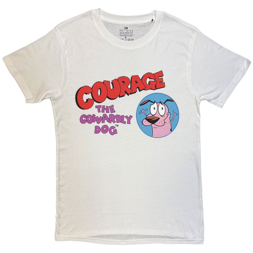 Courage The Cowardly Dog - Logo Heren Tshirt - Wit